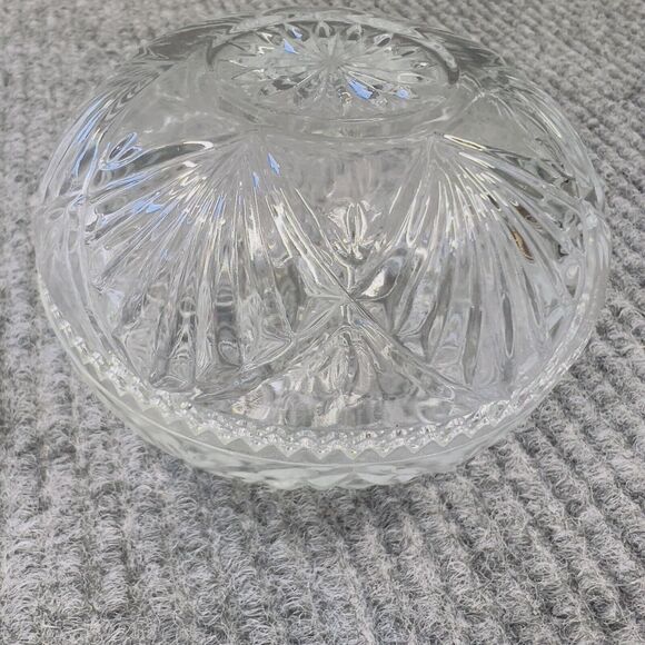 VTG KIG Malaysia Clear Glass Dish Bowl Depression Style Candy Nut Lid Set Of 2 - Picture 2 of 14